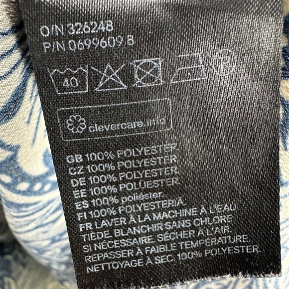 Morris & Co X H&M Dress Womens 3/4 Sleeve Tunic Floral Round Neck Blue Cream 4 - Picture 11 of 11